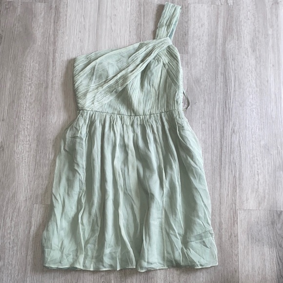 J Crew One Shoulder 100% Silk Chiffon Lucienne Party Dress - Picture 1 of 6